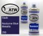 Preview: Saab, Nocturne Blue Metallic, 290: 400ml Sprühdose + 400ml Klarlack - Set, von ATW Autoteile West.